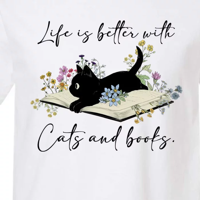 Life Is Better With Cats And Books Garment-Dyed Heavyweight T-Shirt