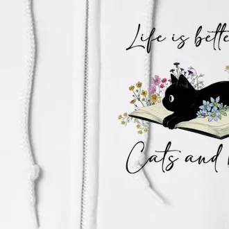 Life Is Better With Cats And Books Full Zip Hoodie