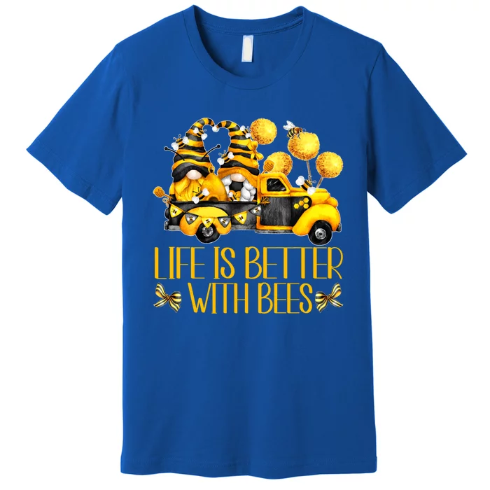 Life Is Better With Bees For Beekeeper Honey Bee Gnome Cute Gift Premium T-Shirt