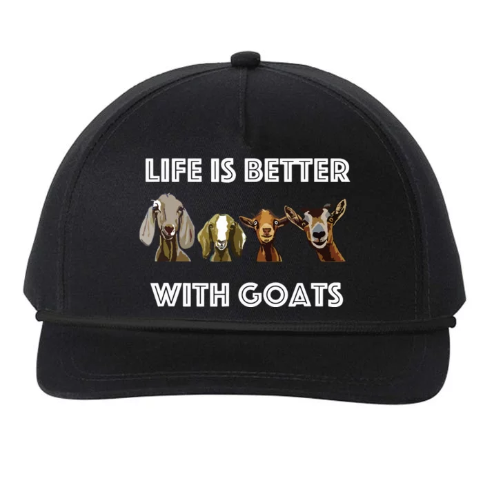 Life Is Better With Goats Goat Lover Snapback Five-Panel Rope Hat