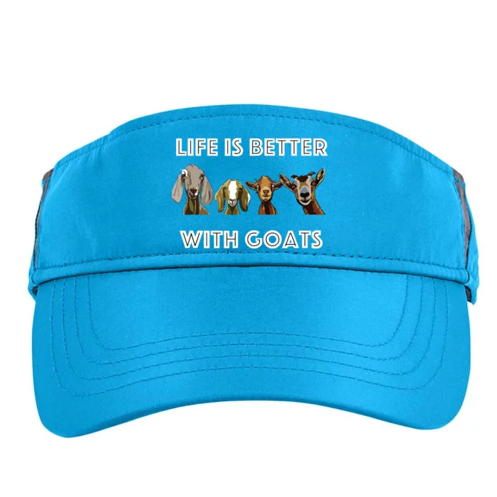 Life Is Better With Goats Goat Lover Adult Drive Performance Visor