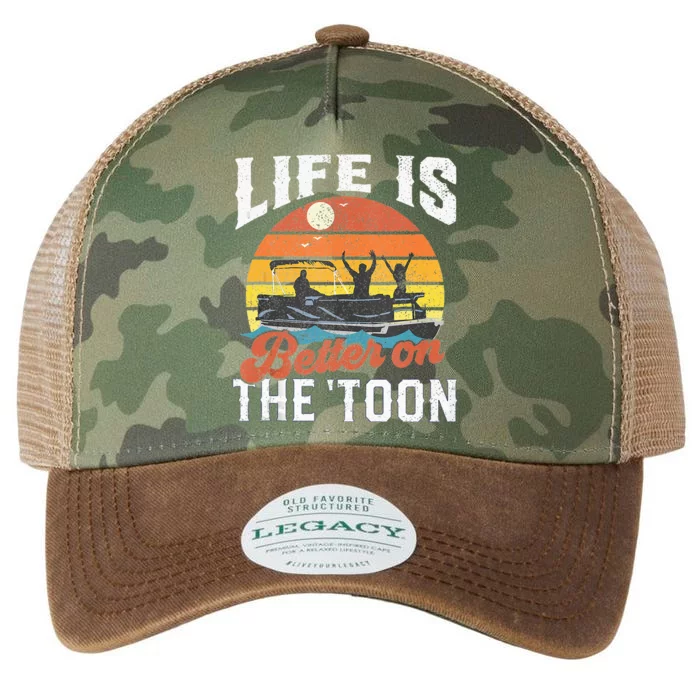 Life Is Better On The Toon Pontoon Boat Boating Gift For Dad Legacy Tie Dye Trucker Hat