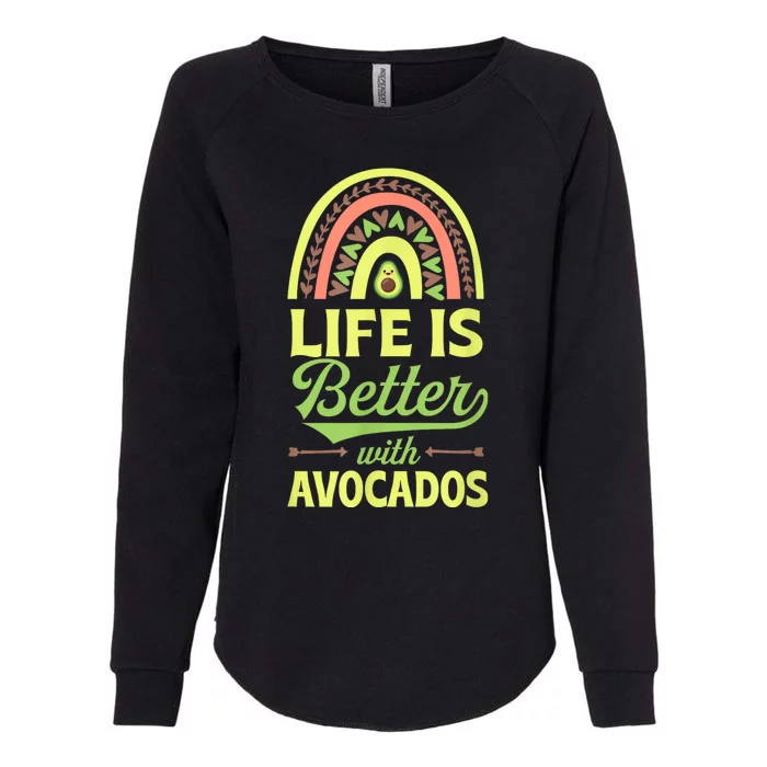 Life Is Better With Avocados Bohemian Rainbow Trendy Boho Womens California Wash Sweatshirt