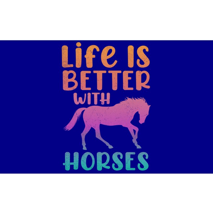 Life Is Better With Horses Horseback Riding Gift Bumper Sticker