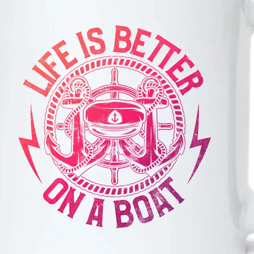 Life Is Better On A Boat Captain Boater Boating Anchor Gift Black Color Changing Mug