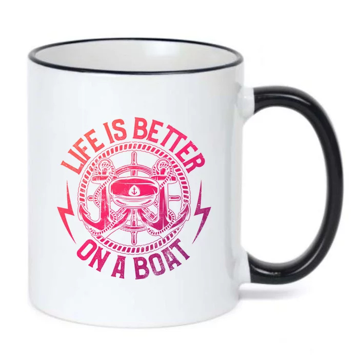 Life Is Better On A Boat Captain Boater Boating Anchor Gift Black Color Changing Mug