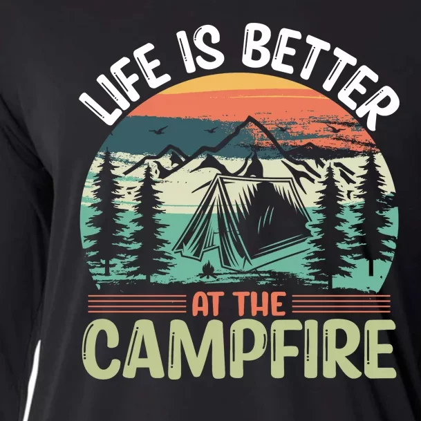 Life Is Better At The Campfire Camping Cooling Performance Long Sleeve Crew