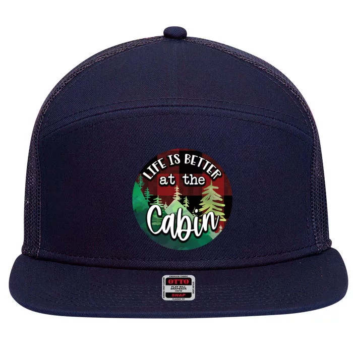 Life Is Better At The Cabin 7 Panel Mesh Trucker Snapback Hat