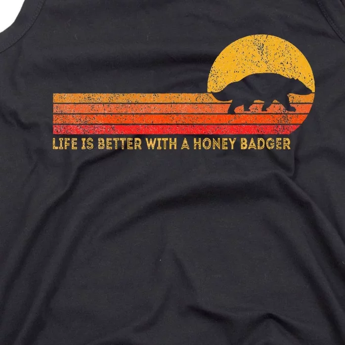 Life Is Better With A Honey Badger Funny Honey Badger Retro Tank Top