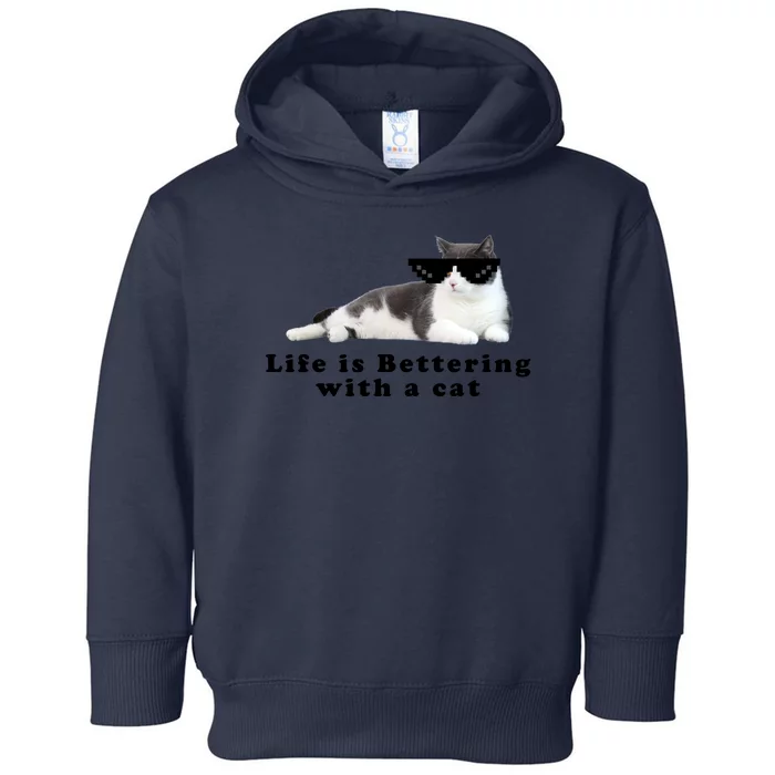 Life Is Bettering With A Cat Toddler Hoodie