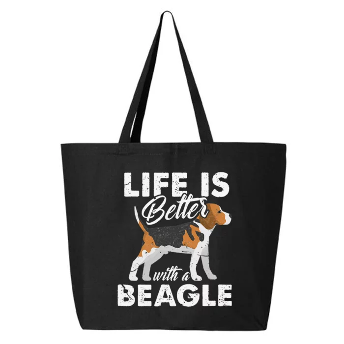 Life Is Better With Beagle Dog Beagle Mom Beagle Dad Grunge 25L Jumbo Tote