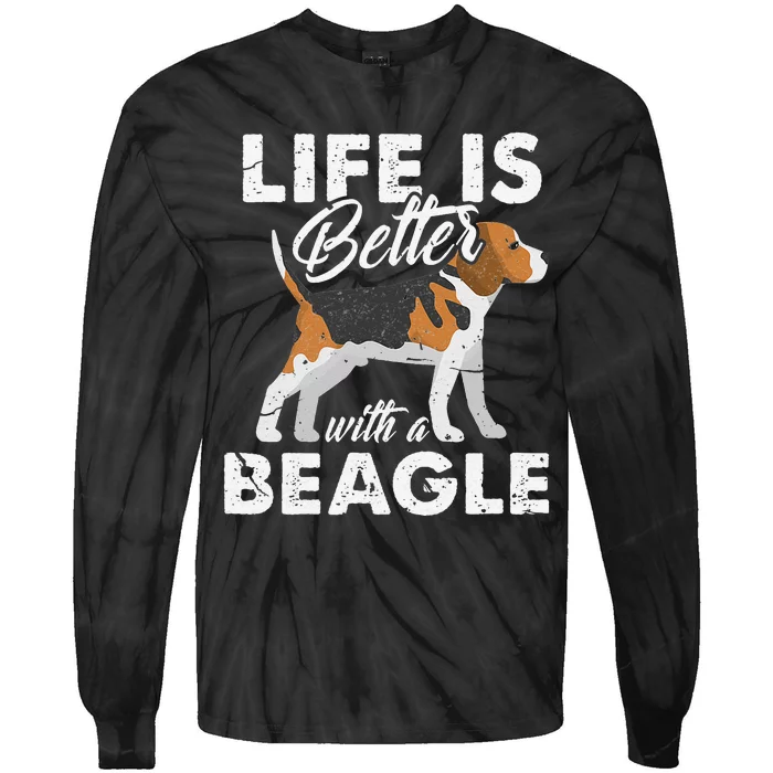 Life Is Better With Beagle Dog Beagle Mom Beagle Dad Grunge Tie-Dye Long Sleeve Shirt