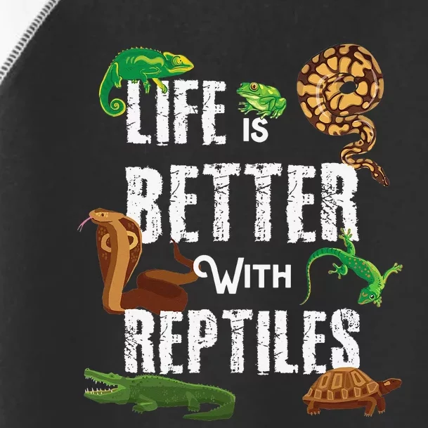 Life Is Better With Reptiles Lizard Reptile Pet Lover Toddler Fine Jersey T-Shirt