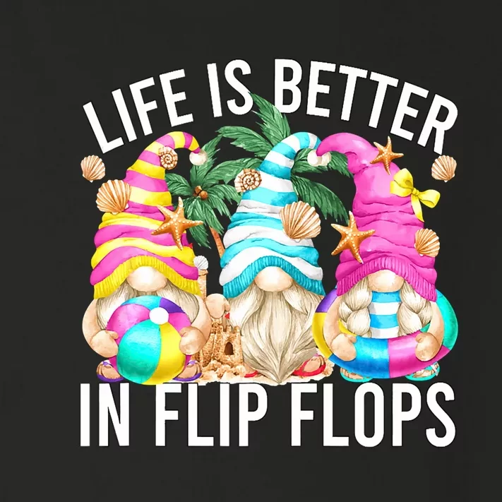 Life Is Better In Flip Flop Summer Gnome Toddler Long Sleeve Shirt