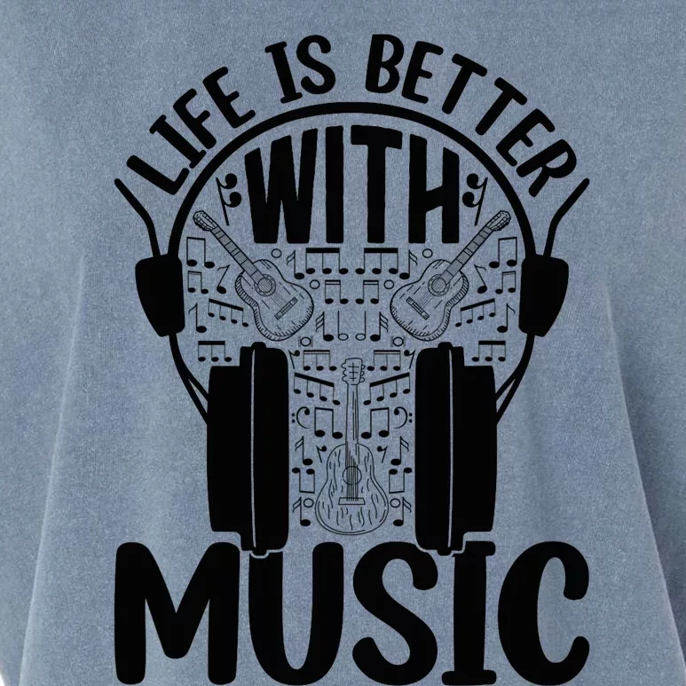 Life Is Better With Music - Guitar Player Garment-Dyed Women's Muscle Tee