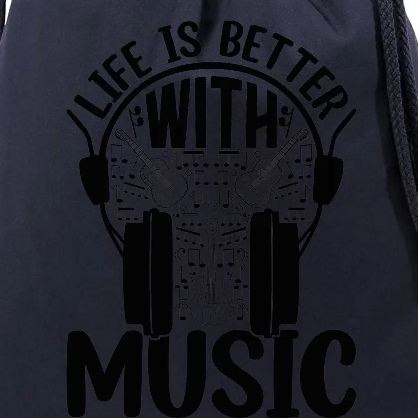 Life Is Better With Music - Guitar Player Drawstring Bag