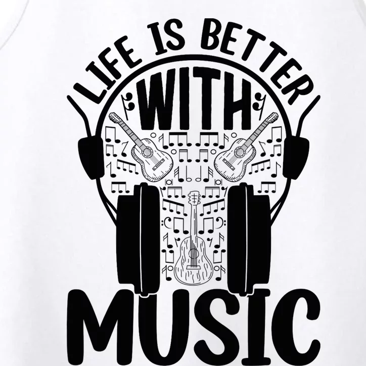 Life Is Better With Music - Guitar Player Performance Tank