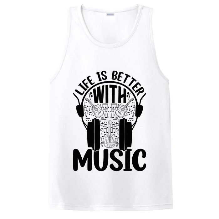 Life Is Better With Music - Guitar Player Performance Tank