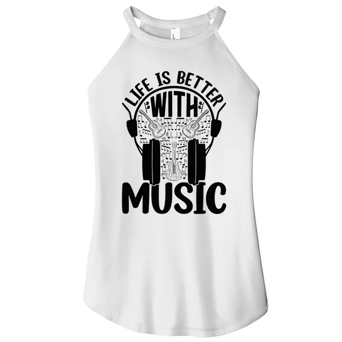 Life Is Better With Music - Guitar Player Women’s Perfect Tri Rocker Tank