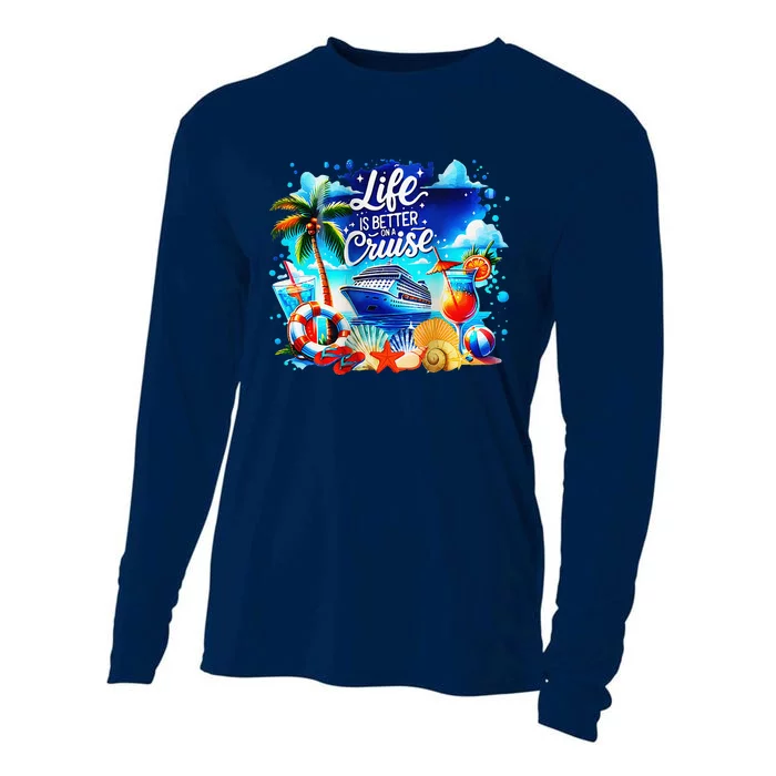 Life Is Better On A Cruise Cooling Performance Long Sleeve Crew