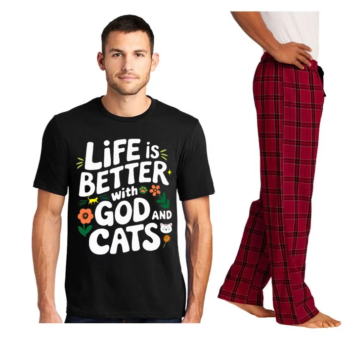 Life Is Better With God And Cats Pajama Set