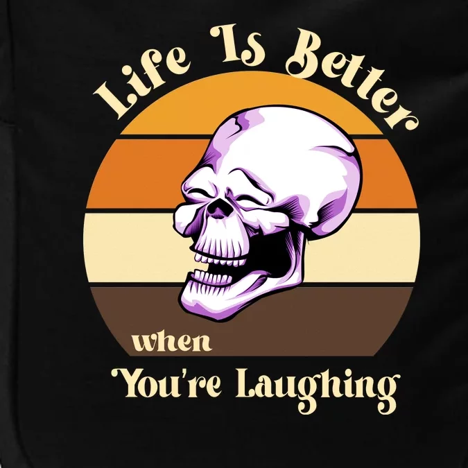 Life Is Better When Your Laughing Retro Skull Impact Tech Backpack