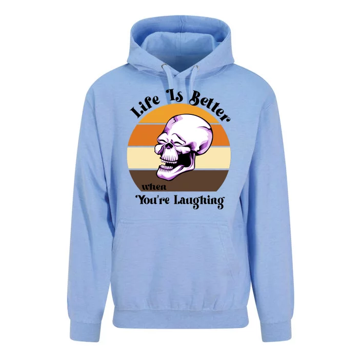 Life Is Better When Your Laughing Retro Skull Unisex Surf Hoodie