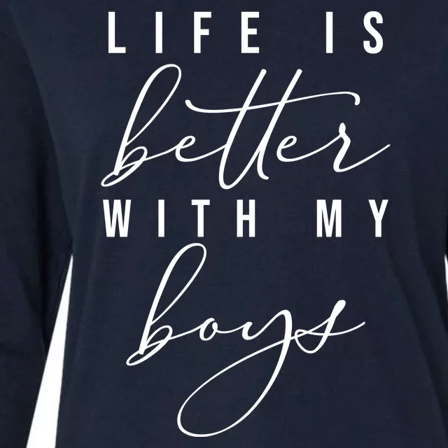 Life Is Better Cute Boy Parent Gift Womens Cotton Relaxed Long Sleeve T-Shirt