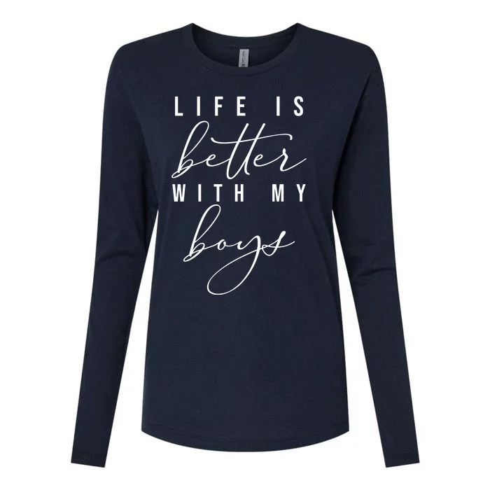 Life Is Better Cute Boy Parent Gift Womens Cotton Relaxed Long Sleeve T-Shirt