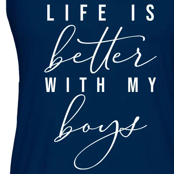 Life Is Better Cute Boy Parent Gift Ladies Essential Flowy Tank