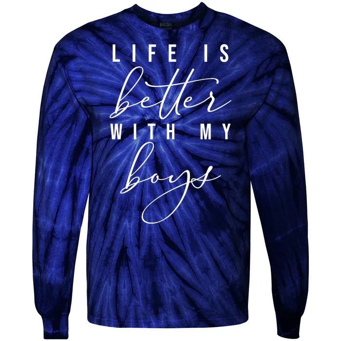 Life Is Better Cute Boy Parent Gift Tie-Dye Long Sleeve Shirt