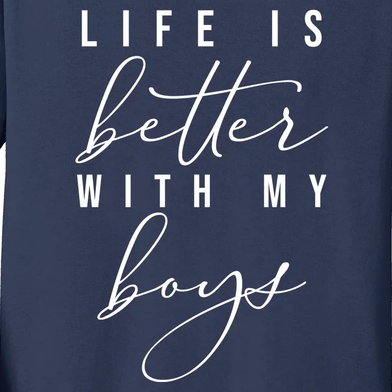 Life Is Better Cute Boy Parent Gift Kids Long Sleeve Shirt