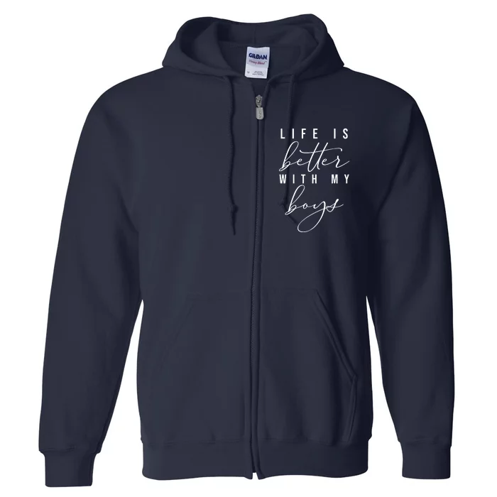 Life Is Better Cute Boy Parent Gift Full Zip Hoodie