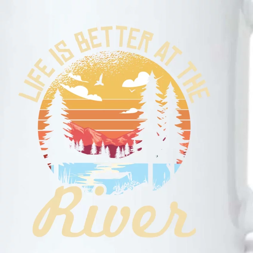 Life Is Better At The River River Camping Camper Gift Black Color Changing Mug