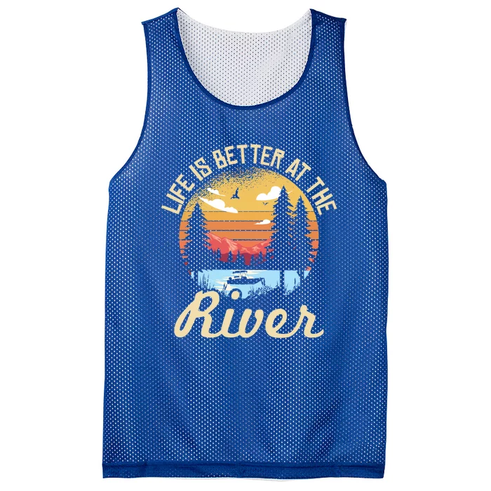 Life Is Better At The River River Camping Camper Gift Mesh Reversible Basketball Jersey Tank