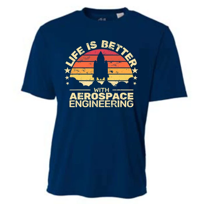 Life Is Better Aerospace Engineering Aerospace Engineer Cooling Performance Crew T-Shirt