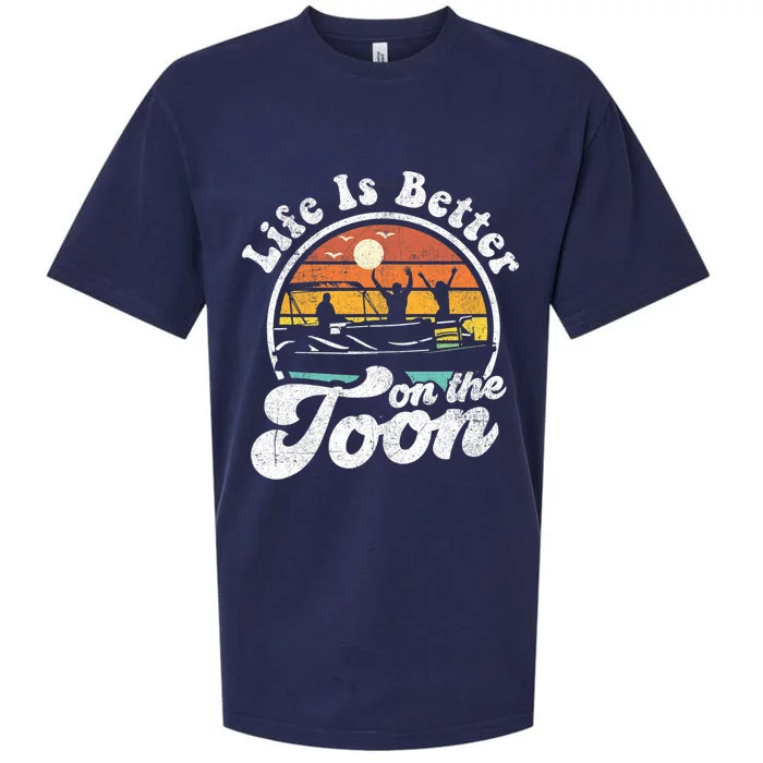 Life Is Better On The Toon Funny Pontoon Boat Boating Gift Sueded Cloud Jersey T-Shirt