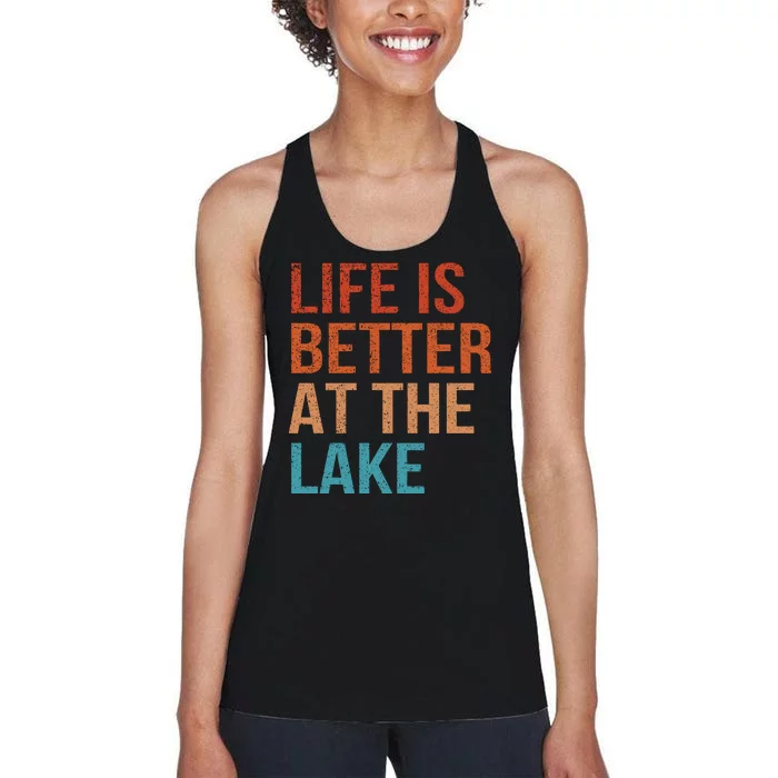 Life Is Better At Lake Lanier Fishing Boating Gift Women's Racerback Tank