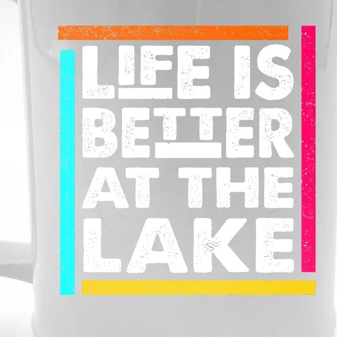 Life Is Better At The Lake Funny Camping Fishing Front & Back Beer Stein