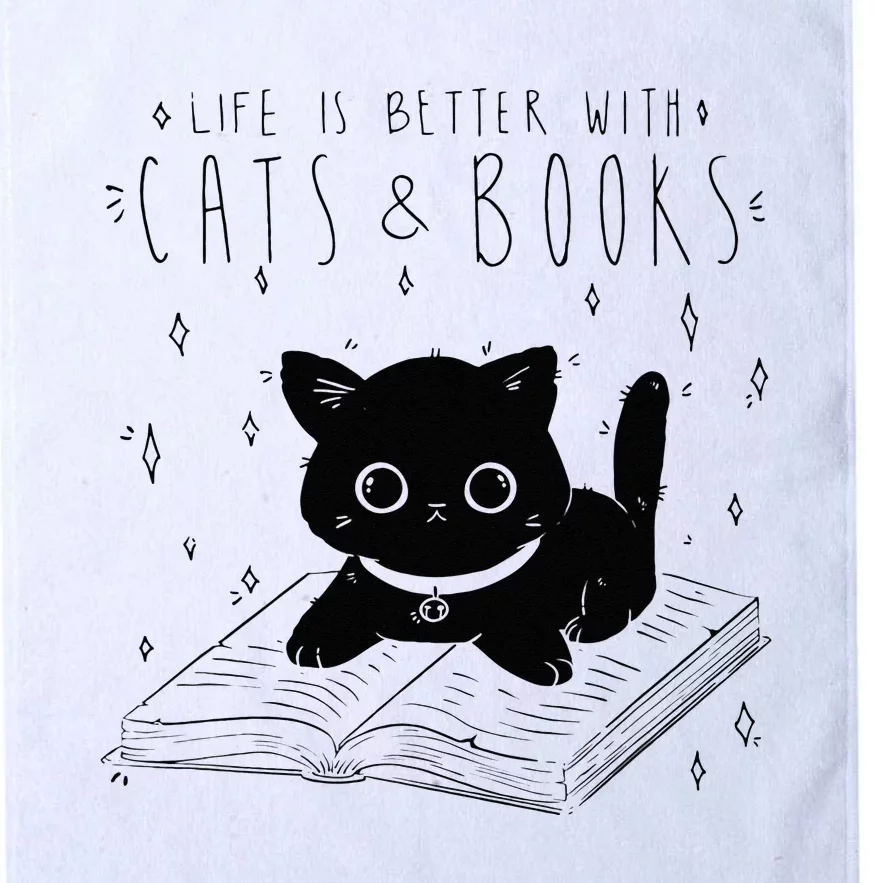 Life is better with Cats & Books Lover Book Nerd Librarian Platinum Collection Golf Towel