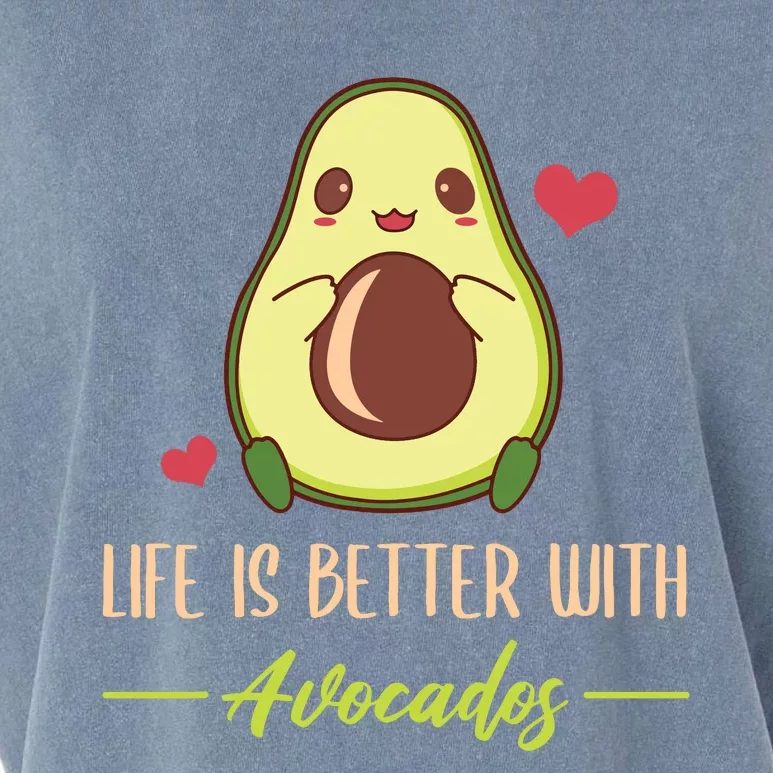 Life Is Better With Avocados Cute Avocado Lover Garment-Dyed Women's Muscle Tee