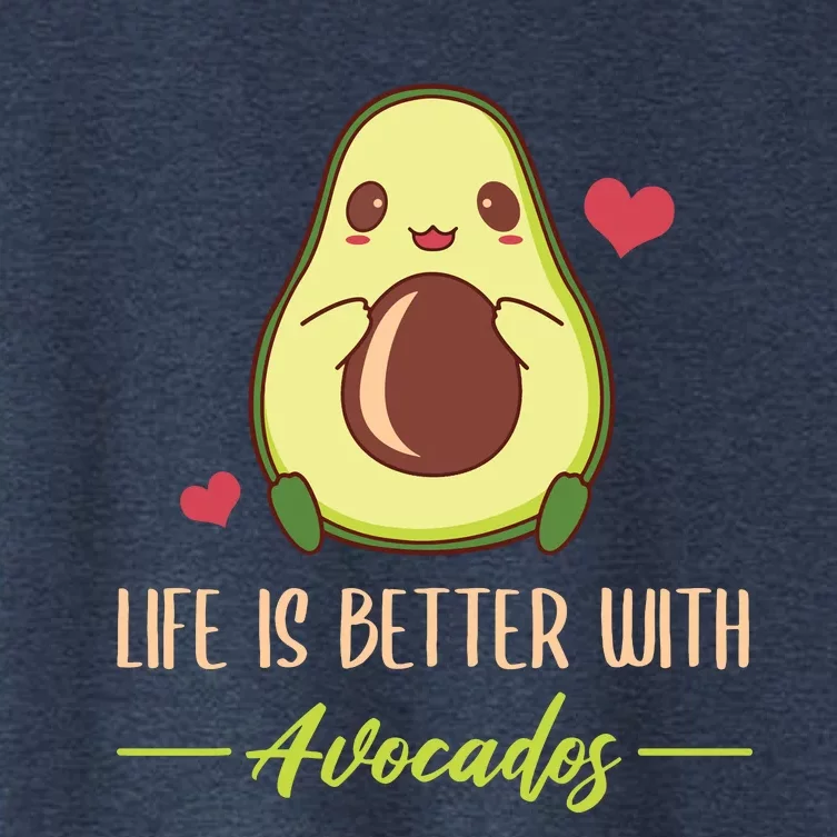 Life Is Better With Avocados Cute Avocado Lover Women's Crop Top Tee