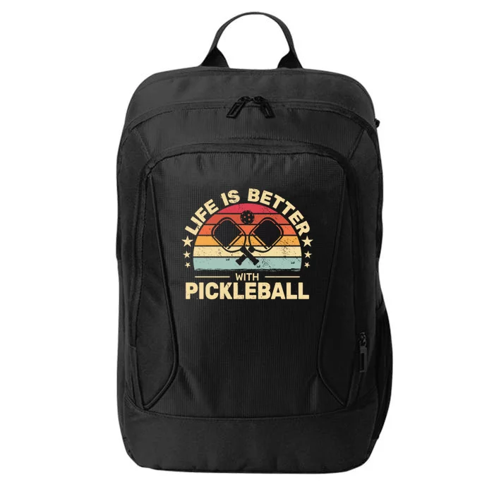 Life Is Better With Pickleball Vintage Funny Gift City Backpack