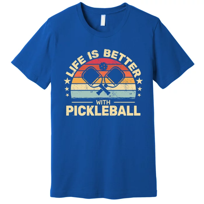 Life Is Better With Pickleball Vintage Funny Gift Premium T-Shirt