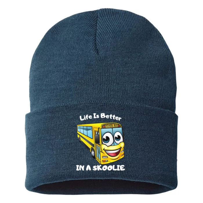 Life Is Better In A Skoolie Funny Skoolie Sustainable Knit Beanie