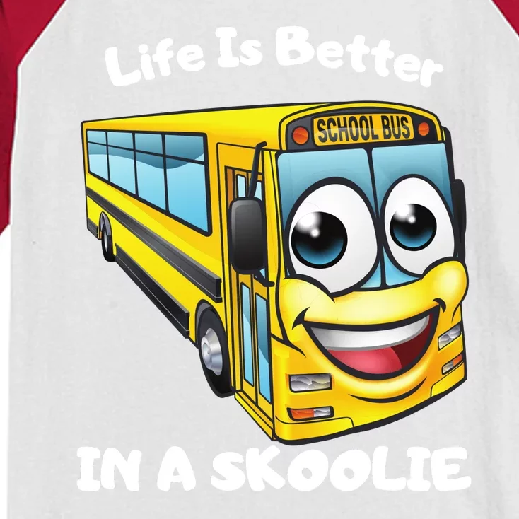 Life Is Better In A Skoolie Funny Skoolie Kids Colorblock Raglan Jersey