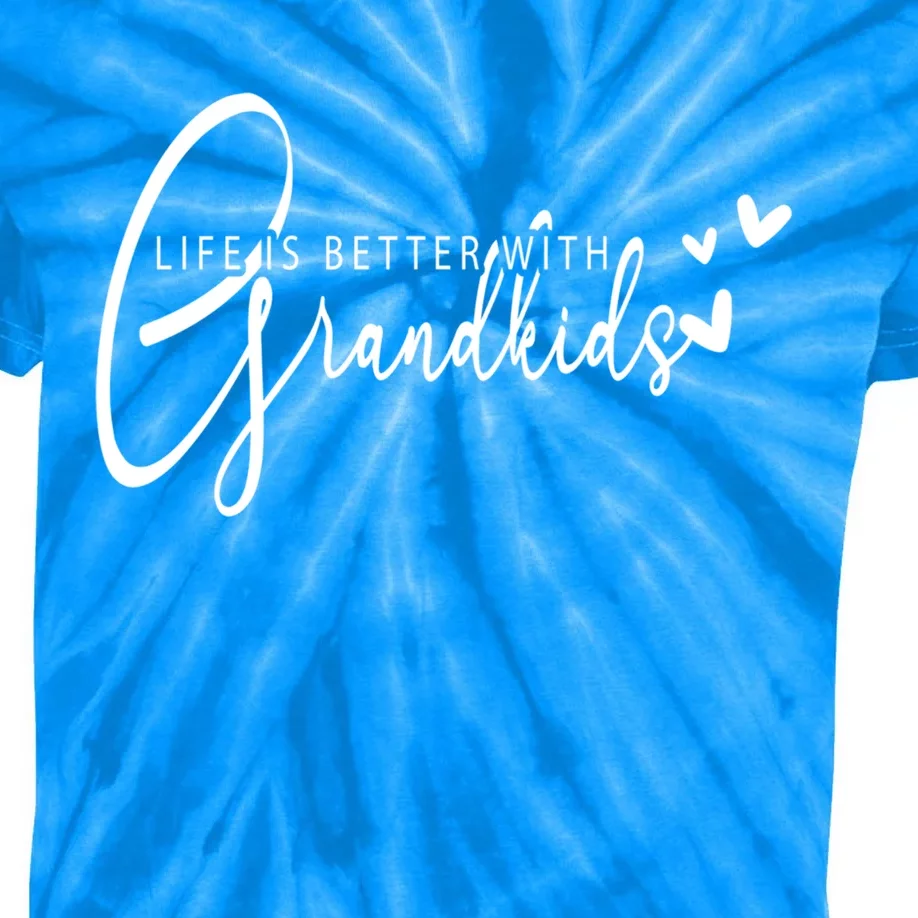 Life Is Better With Grand Grandma Grandmother Blessed Great Gift Kids Tie-Dye T-Shirt