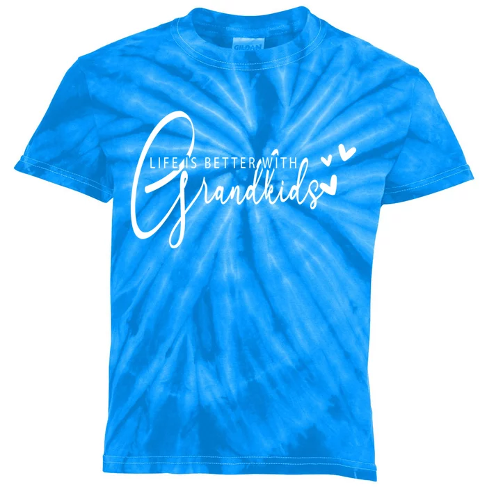 Life Is Better With Grand Grandma Grandmother Blessed Great Gift Kids Tie-Dye T-Shirt