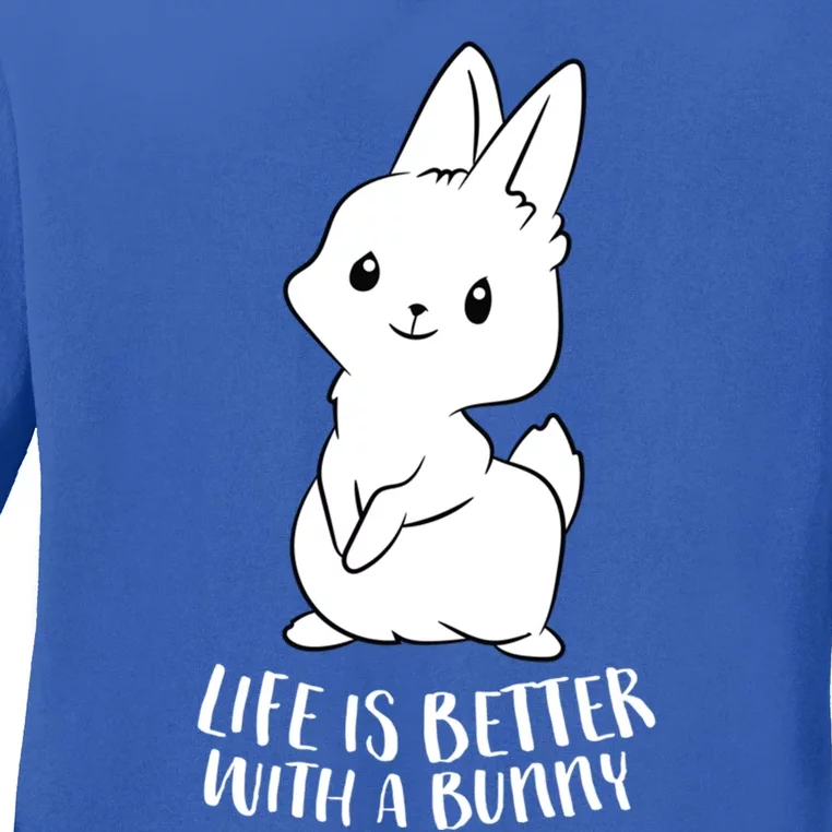 Life Is Better With A Bunny Cute Bunny Rabbit Lover Gift Ladies Long Sleeve Shirt