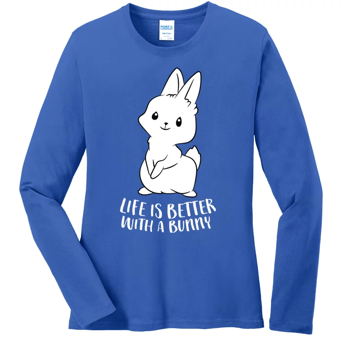 Life Is Better With A Bunny Cute Bunny Rabbit Lover Gift Ladies Long Sleeve Shirt